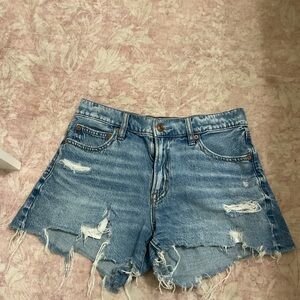 American Eagle Outfitters Light Blue Distressed Jean Shorts